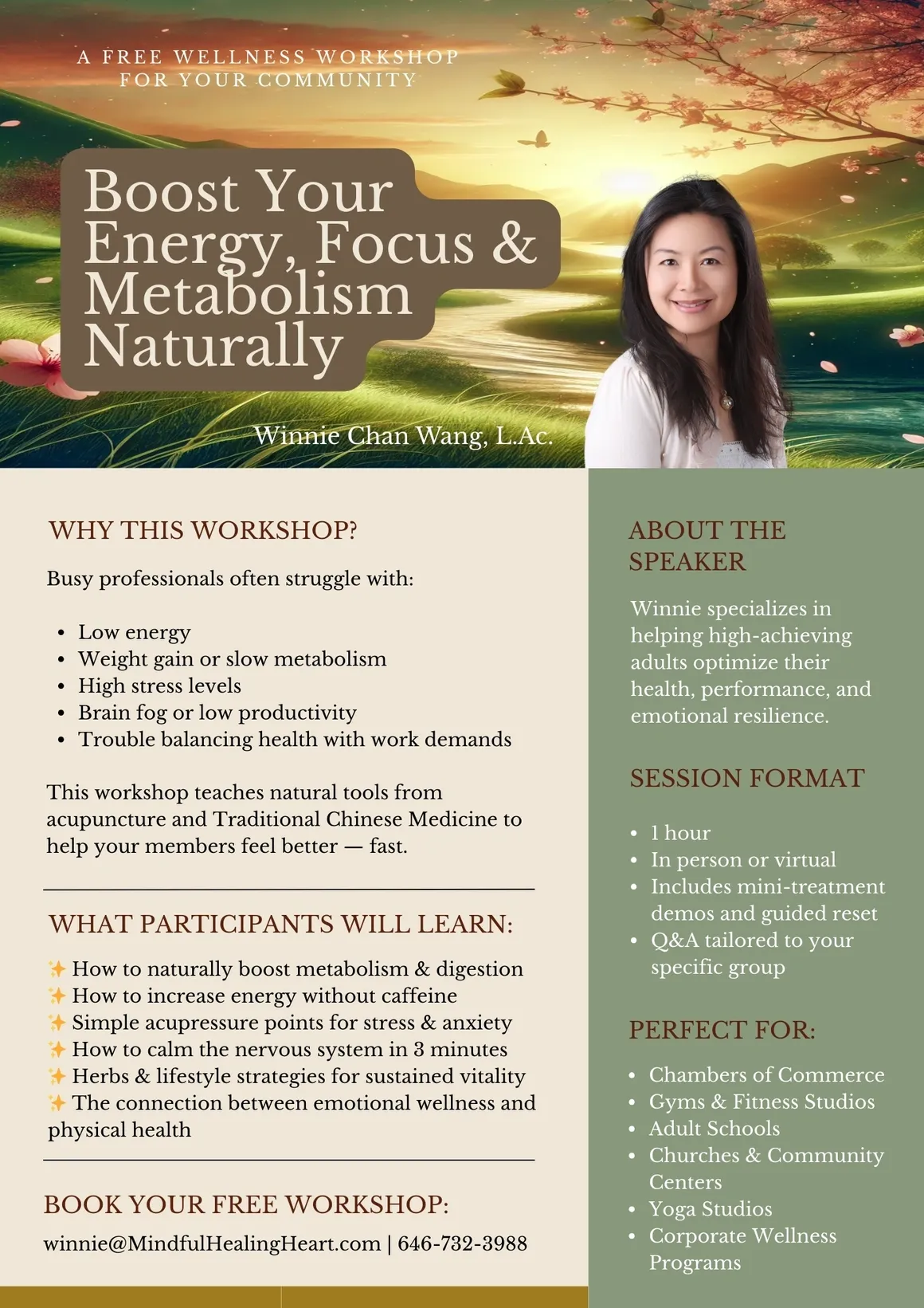 Boost your energy, focus and metabolism naturally workshop