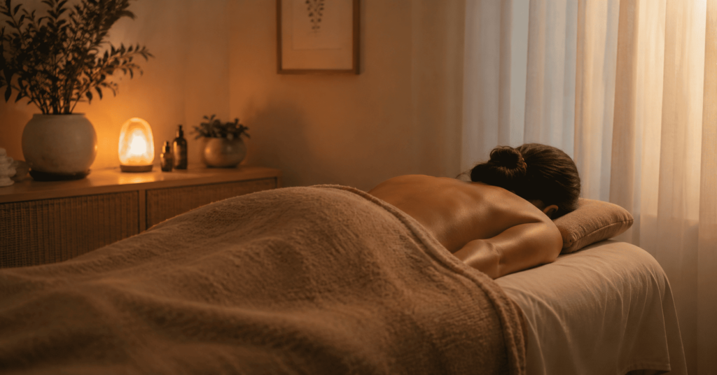 Client resting during Reiki-infused acupuncture session at Mindful Healing Heart Pasadena